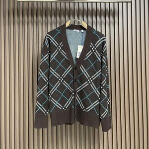 Burberry V-neck plaid cardigan sweater